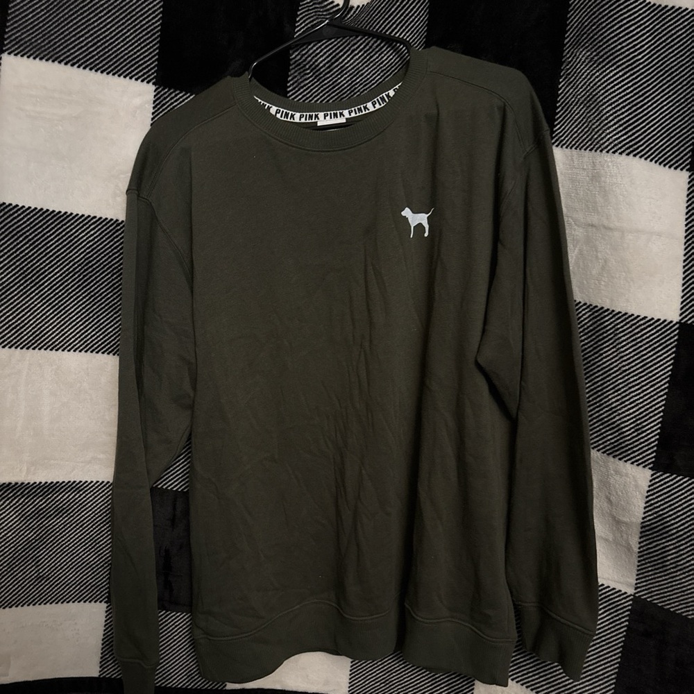 PINK Victoria's Secret Green Long Sleeve Tee Casual Comfort